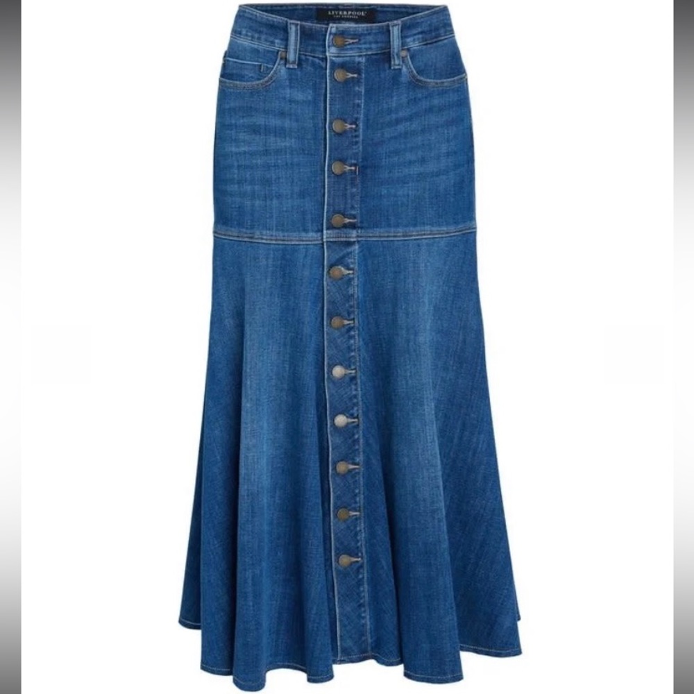 Liverpool Los Angeles High Rise A-Line Skirt Size 8/29 - Picture 4 of 10